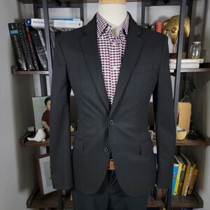 Armani Exchange Men's Sport Coat Blazer Two Button Charcoal Black Twill Size 40R